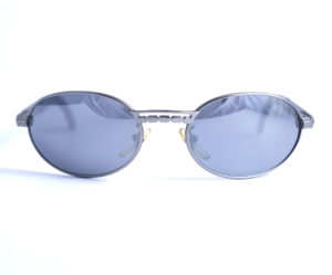 occhiali vintage unisex police 2279 oval frame lenses grey front